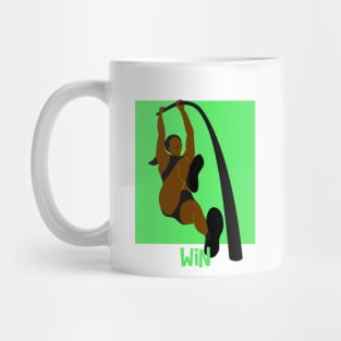 Watch Me Win Brown Skin Black Girl Magic Pole Vault High Jump Athlete Athletics Sports Afro Woman Kwanzaa Gift Design Mug